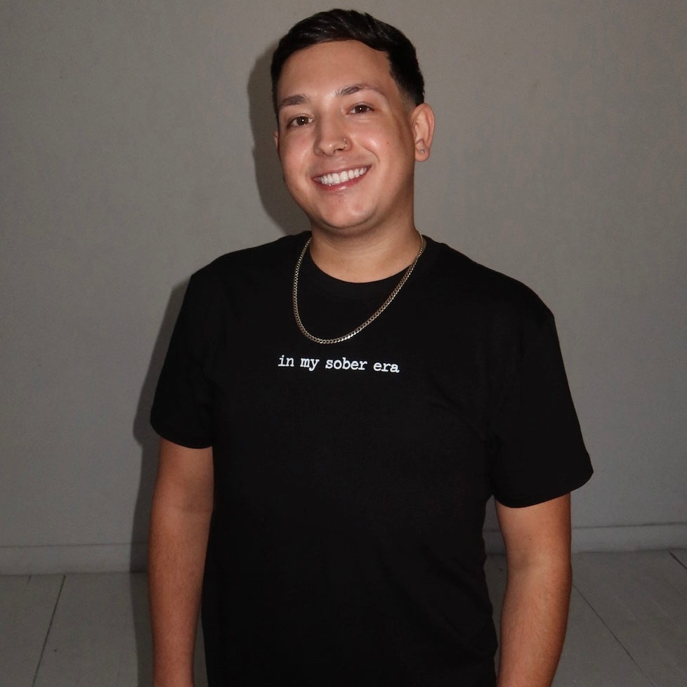 in my sober era x black t shirt
