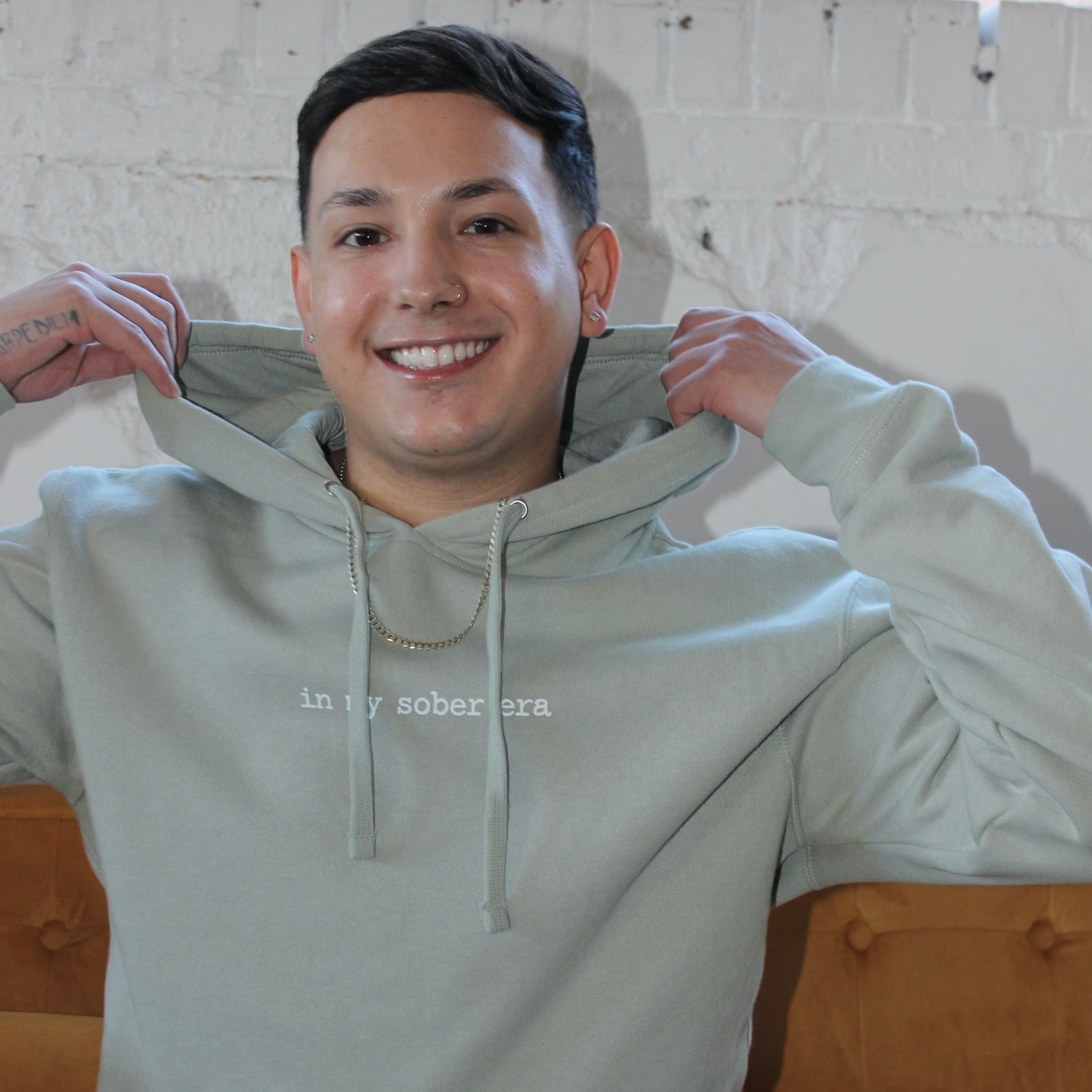 in my sober era x pistachio sweatshirt