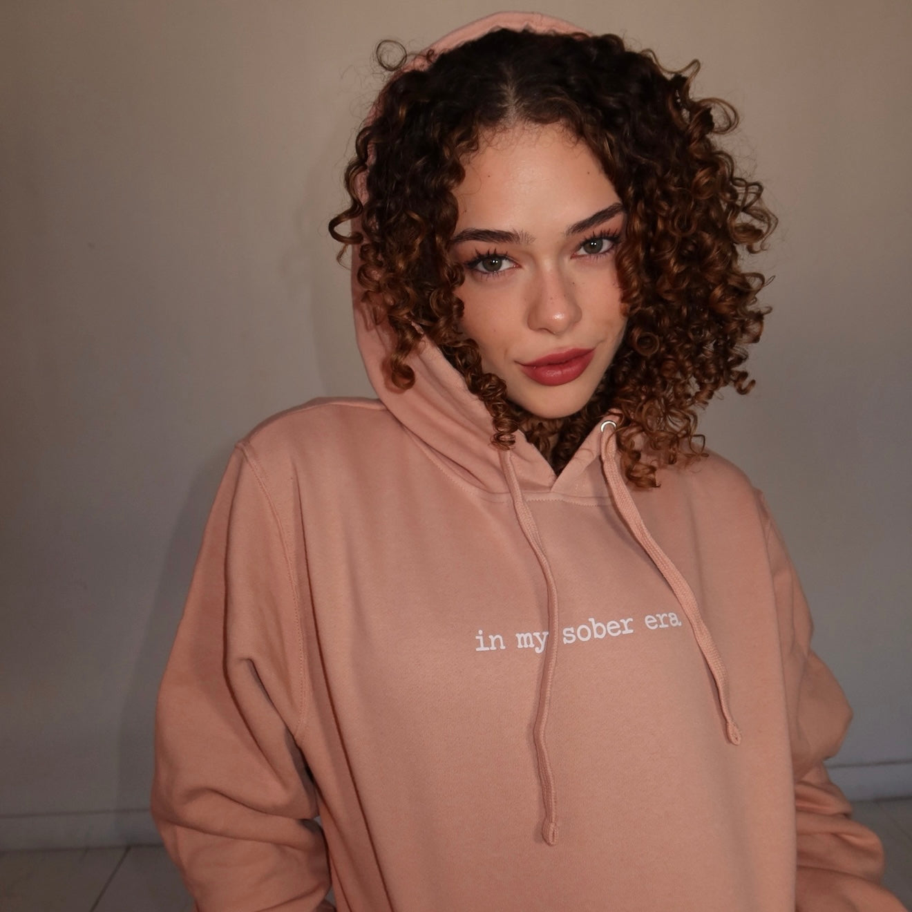 in my sober era x blush pink sweatshirt